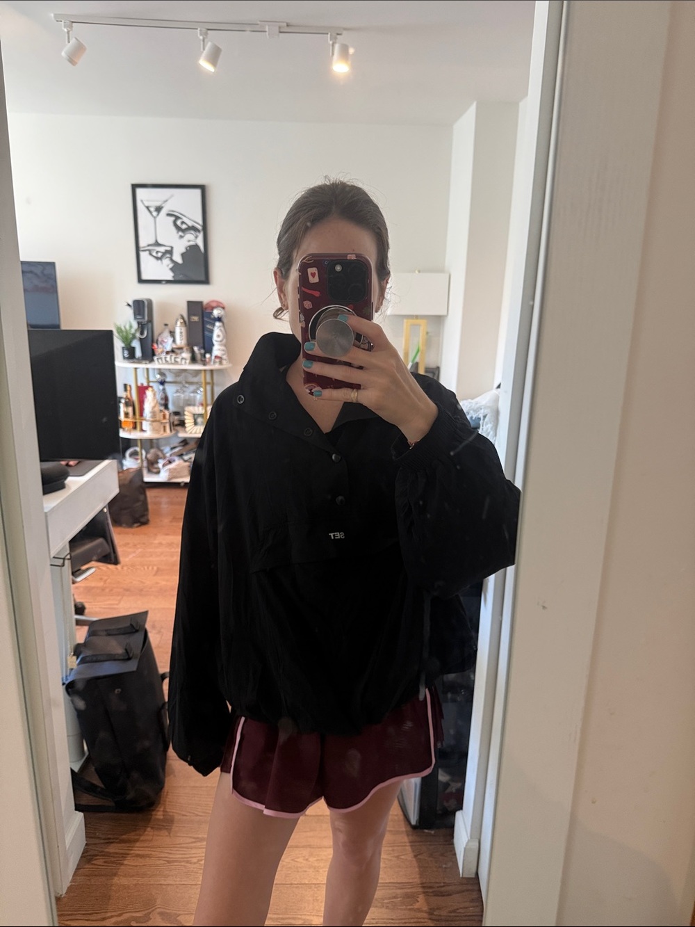 SET Active Black Pullover Windbreaker